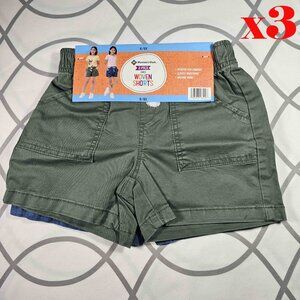 Member's Mark Girl's Woven Shorts Size 6/6x, Green/Light Blue 2pcs in 1pack